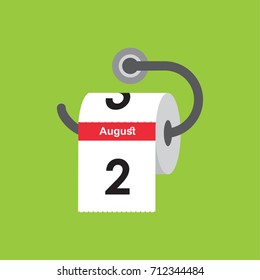 August 2. Calendar icon. Flat design. Vector illustration