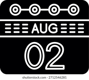 August 2 Glyph Style Icon Design