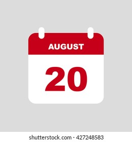 AUGUST 20 calendar Icon.