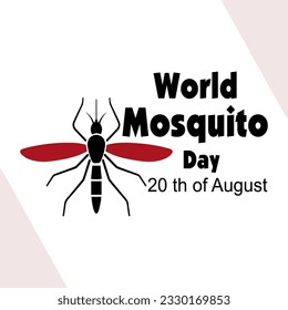 August 20 important day is World Mosquito Day vector
