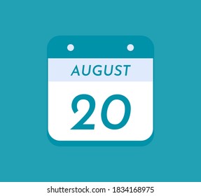 August 20 Single Day Calendar, 20 August 