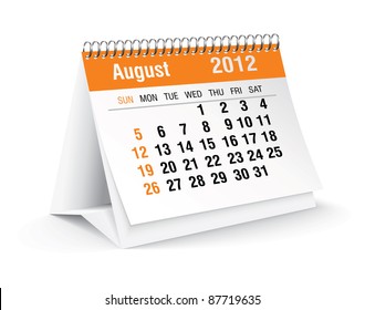 august 2012 desk calendar