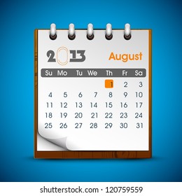Calandre de agosto de 2013. EPS 10.