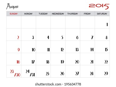 August 2015 in english