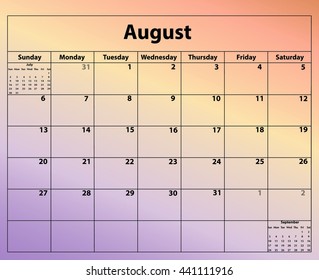 August 2017 Calendar