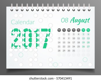 August 2017 - Calendar 2017