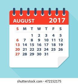 August 2017 calendar - Illustration