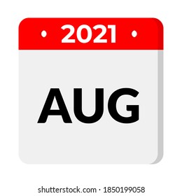 August 2021 Calendar Icon, Vector Illustration.