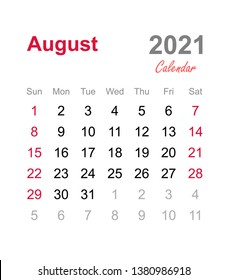 August 2021 calendar - monthly calendar template - 2021 monthly calendar 