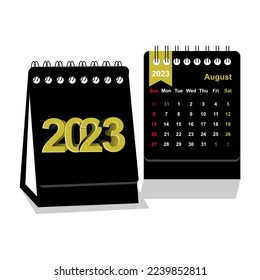 August 2023 Calendar. August 2023 Calendar vector illustration. 
Wall Desk Calendar Vector Template, 
Simple Minimal Design. Wall Calendar Template For August 2023.