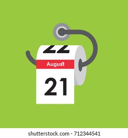 August 21. Calendar icon. Flat design. Vector illustration