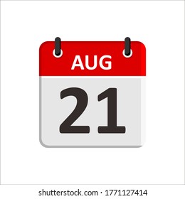 August 21 Calendar Icon Calendar Icon Stock Vector (Royalty Free ...