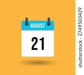 August 21 calendar page date