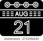 August 21 Glyph Style Icon Design