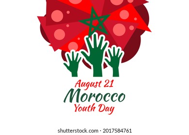 August 21, Youth day of Morocco vector illustration. Suitable for greeting card, poster and banner.