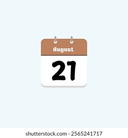 August 21st: Date on a Calendar