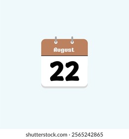 August 22: Calendar Date Illustration