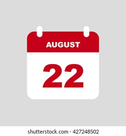 AUGUST 22 calendar Icon.