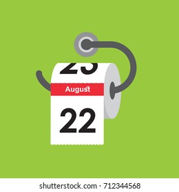 August 22. Calendar icon. Flat design. Vector illustration