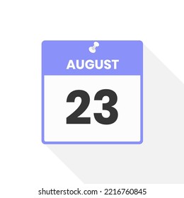 23. August Kalendersymbol. Datum, Monat Kalendersymbol, Vektorgrafik