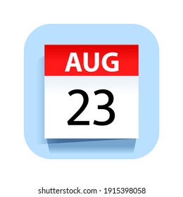 August 23. Calendar Icon. Vector Illustration.