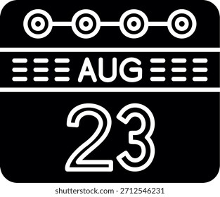 August 23 Glyph Style Icon Design