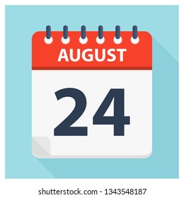 August 24 Calendar Icon Calendar Design Stock Vector (Royalty Free ...