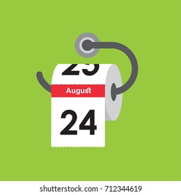 August 24. Calendar icon. Flat design. Vector illustration