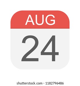 August 24 - Calendar Icon - Vector Illustration