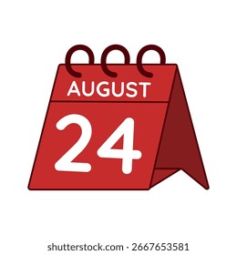 august 24 desk calendar vector on white background
Vector red calendar flat icon