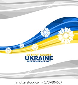 August 24 Independence day of ukraine vector illustration. Suitable for greeting card, poster and banner.