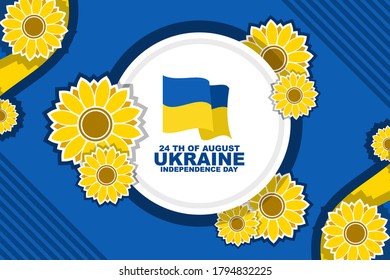 August 24 Independence day of ukraine vector illustration. Suitable for greeting card, poster and banner.