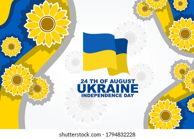 August 24 Independence day of ukraine vector illustration. Suitable for greeting card, poster and banner.