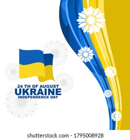 August 24 Independence day of ukraine vector illustration. Suitable for greeting card, poster and banner.