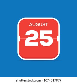 August 25 Calendar Flat Icon
