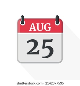 August 25 Calendar Icon Calendar Icon Stock Vector (royalty Free 