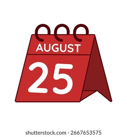 august 25 desk calendar vector on white background
Vector red calendar flat icon