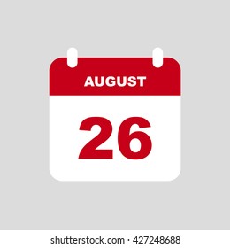 AUGUST 26 calendar Icon.
