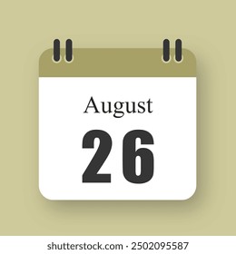 26. August Datum auf Kalender