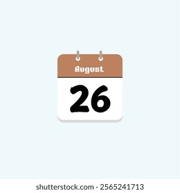 August 26th: Calendar Date Illustration