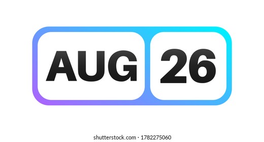 August 26th date on a single day calendar page.