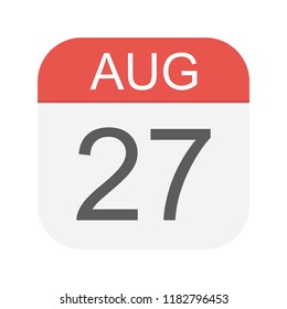August 27 - Calendar Icon - Vector Illustration