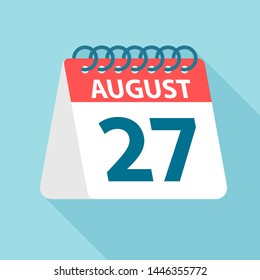 August 27 - Calendar Icon - Vector Illustration