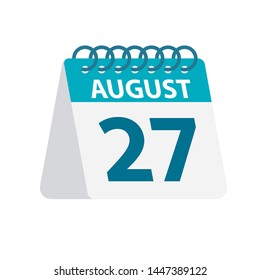 August 27 - Calendar Icon - Vector Illustration