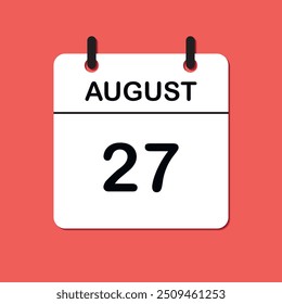 August 27. Daily Calendar icon for design. Simple design for business brochure, flyer, print media, advertisement. Easily editable.