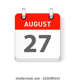 August 27 date visible on a page a day organizer calendar