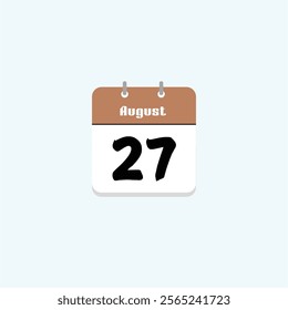 August 27th: Calendar Date Illustration