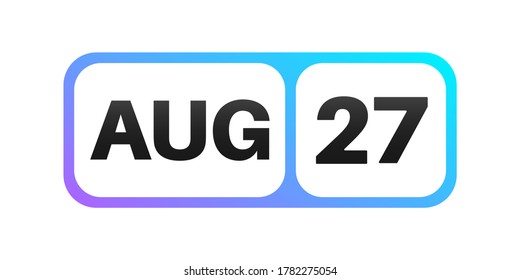 August 27th date on a single day calendar page.