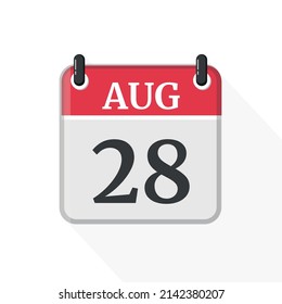 August 28 Calendar Icon Calendar Icon Stock Vector (Royalty Free ...