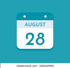 August 28 Single Day Calendar, 28 August 